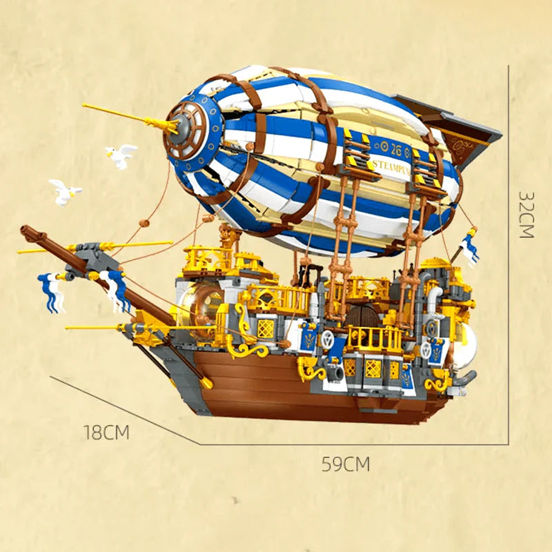 Steampunk-Luftschiff durchstreift den Himmel 3272 Teile