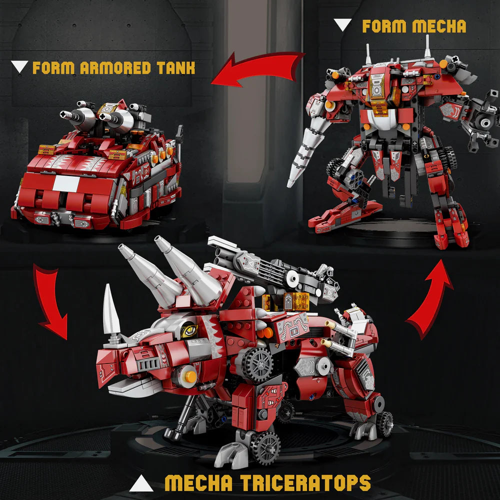 Cyber-Triceratops Futuristischer Dinosaurier 934 Teile