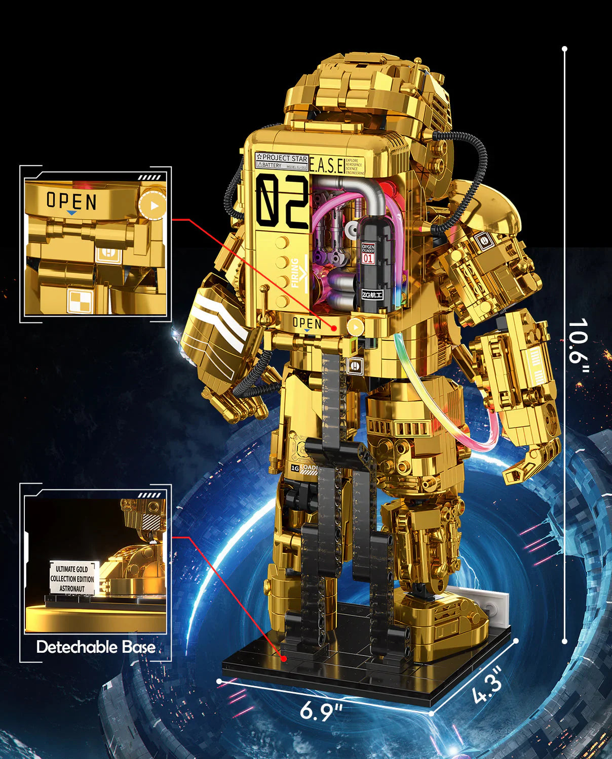 Gold Astronaut Cosmic Explorer 992PCS