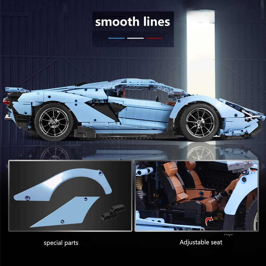 Bull Blue Italienischer Hypercar 3819TEILE