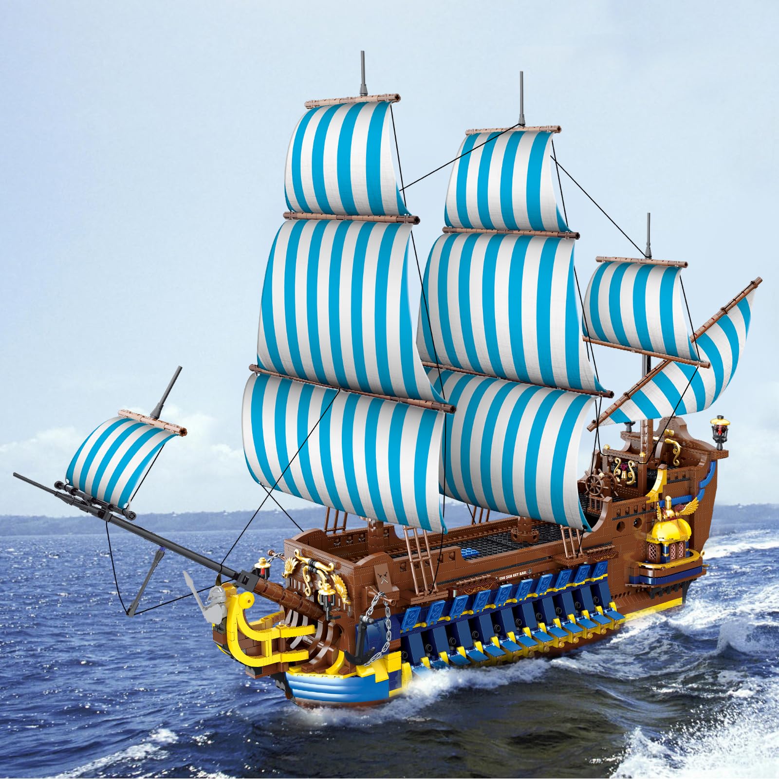 Blaues Segel Piratenschiff 3265TEILE