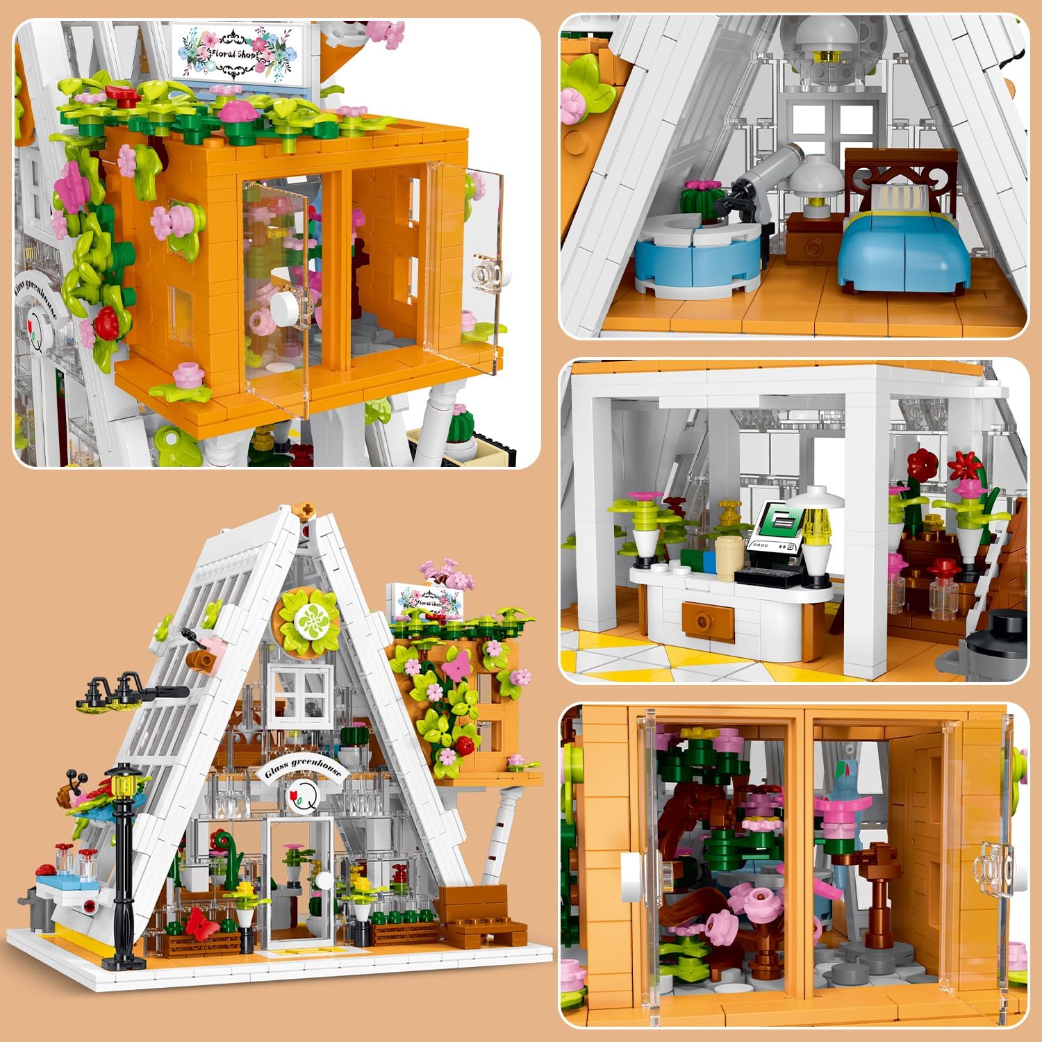 Glass Flower Shop 1413PCS