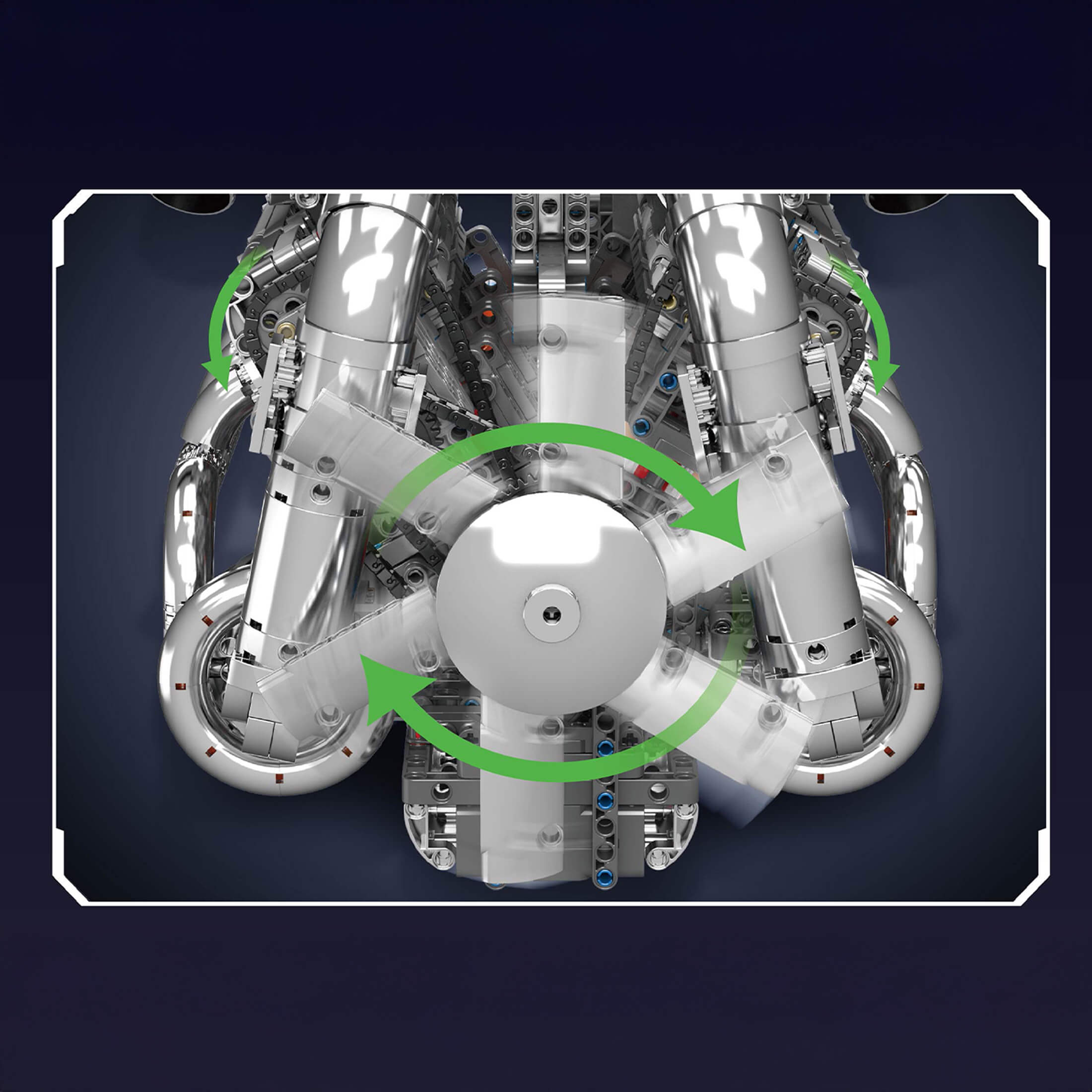 Der Chrom-5,5-Liter-V8-Motor und das Getriebe 2898PCS