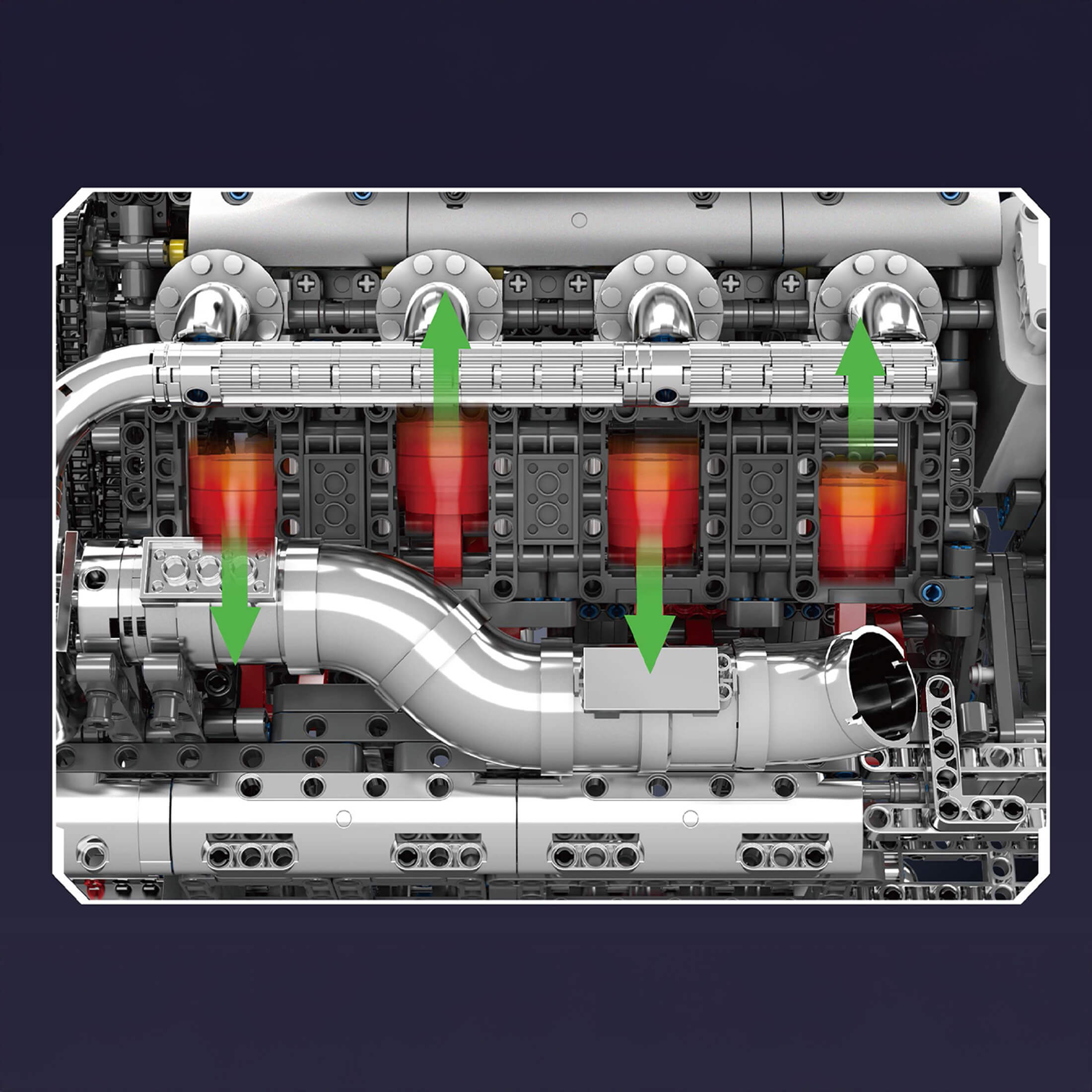 Der Chrom-5,5-Liter-V8-Motor und das Getriebe 2898PCS