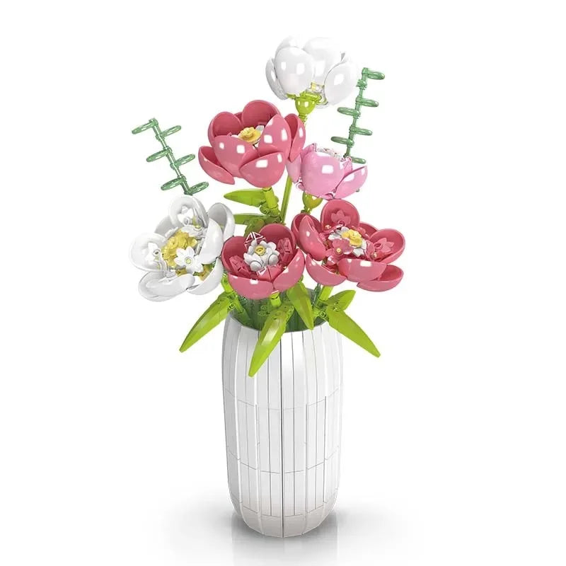 Weiß Rosa Puder Päonienblume 866TEILE