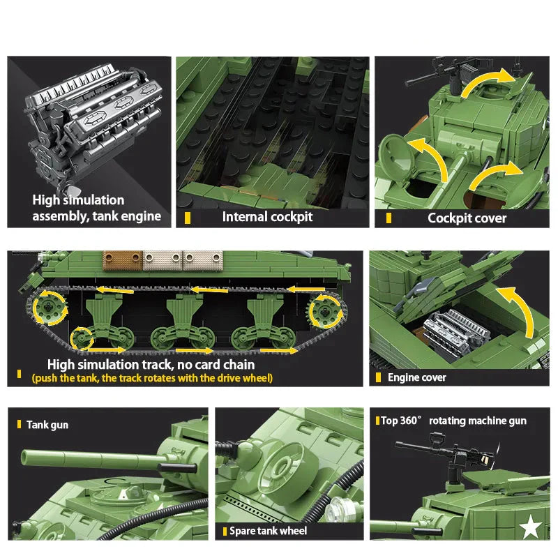 M4A1 Military Tank 726PCS