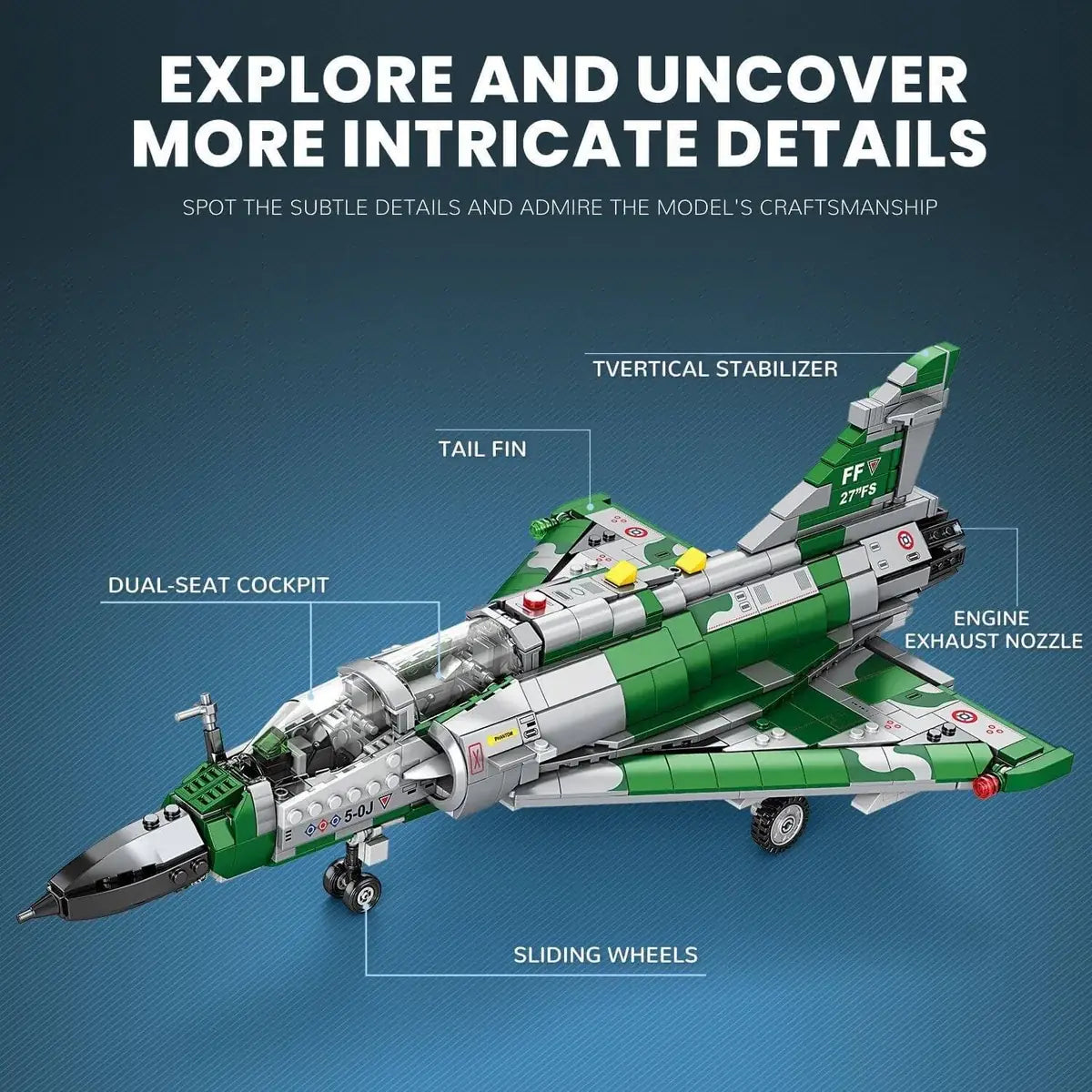 Mirage 2000 Düsenflugzeug 1012 Teile