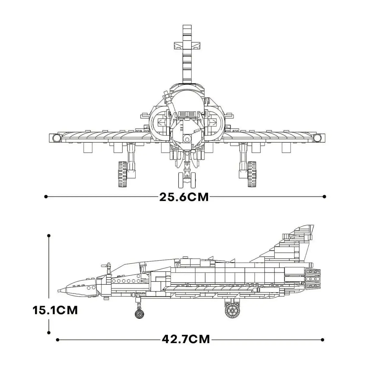 Mirage 2000 Düsenflugzeug 1012 Teile