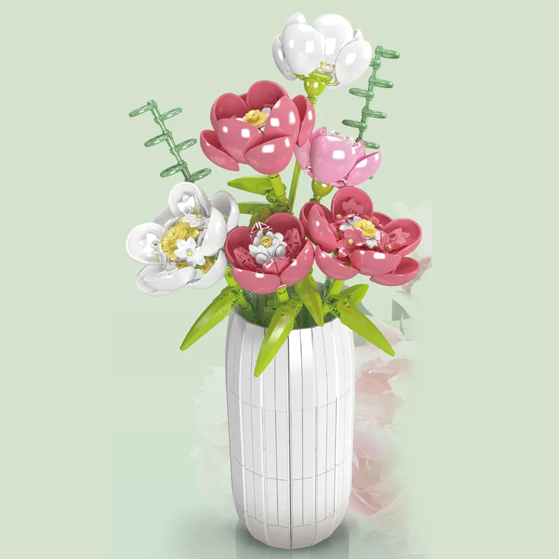 Weiß Rosa Puder Päonienblume 866TEILE