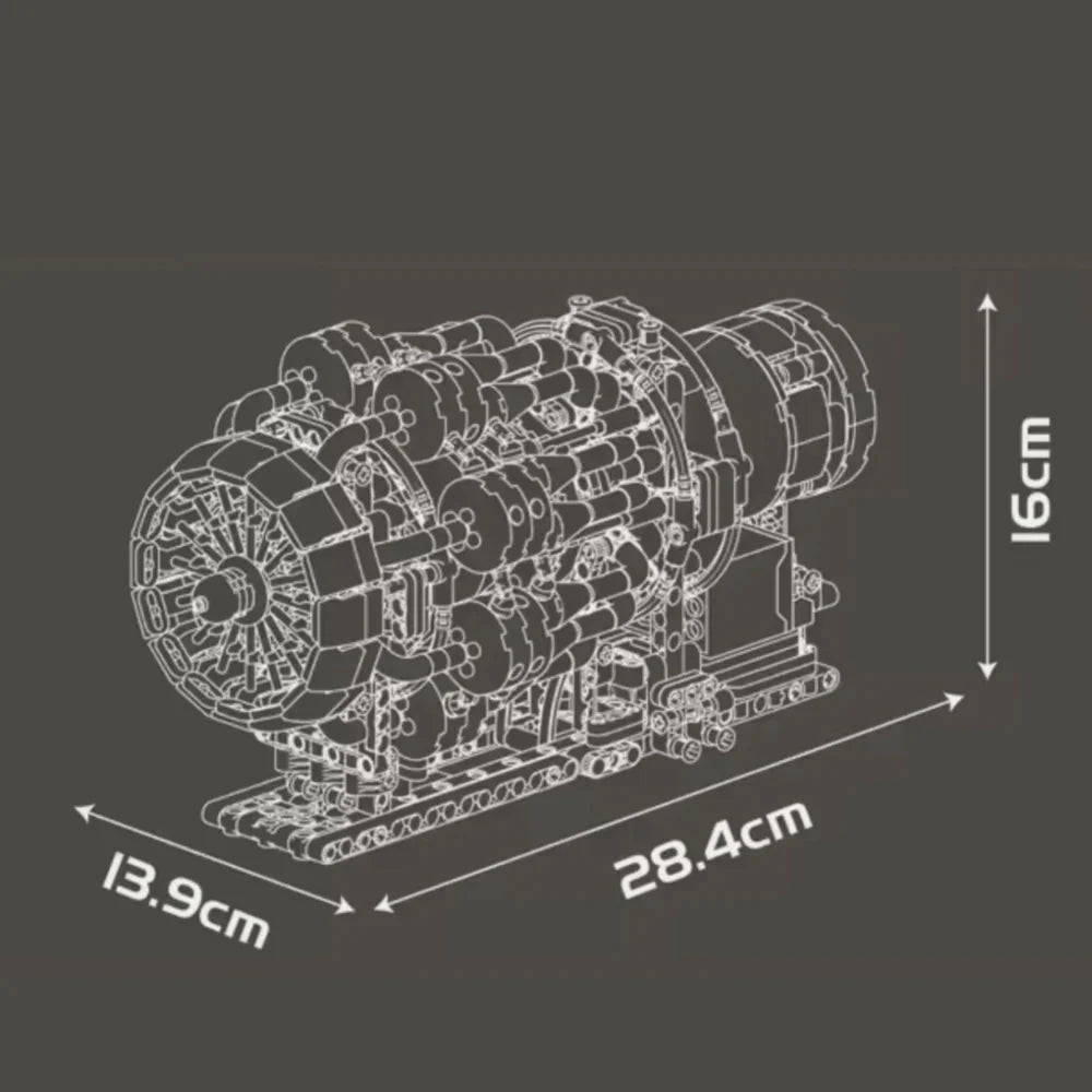 Moteur de turboréacteur d'aviation 1214 pièces