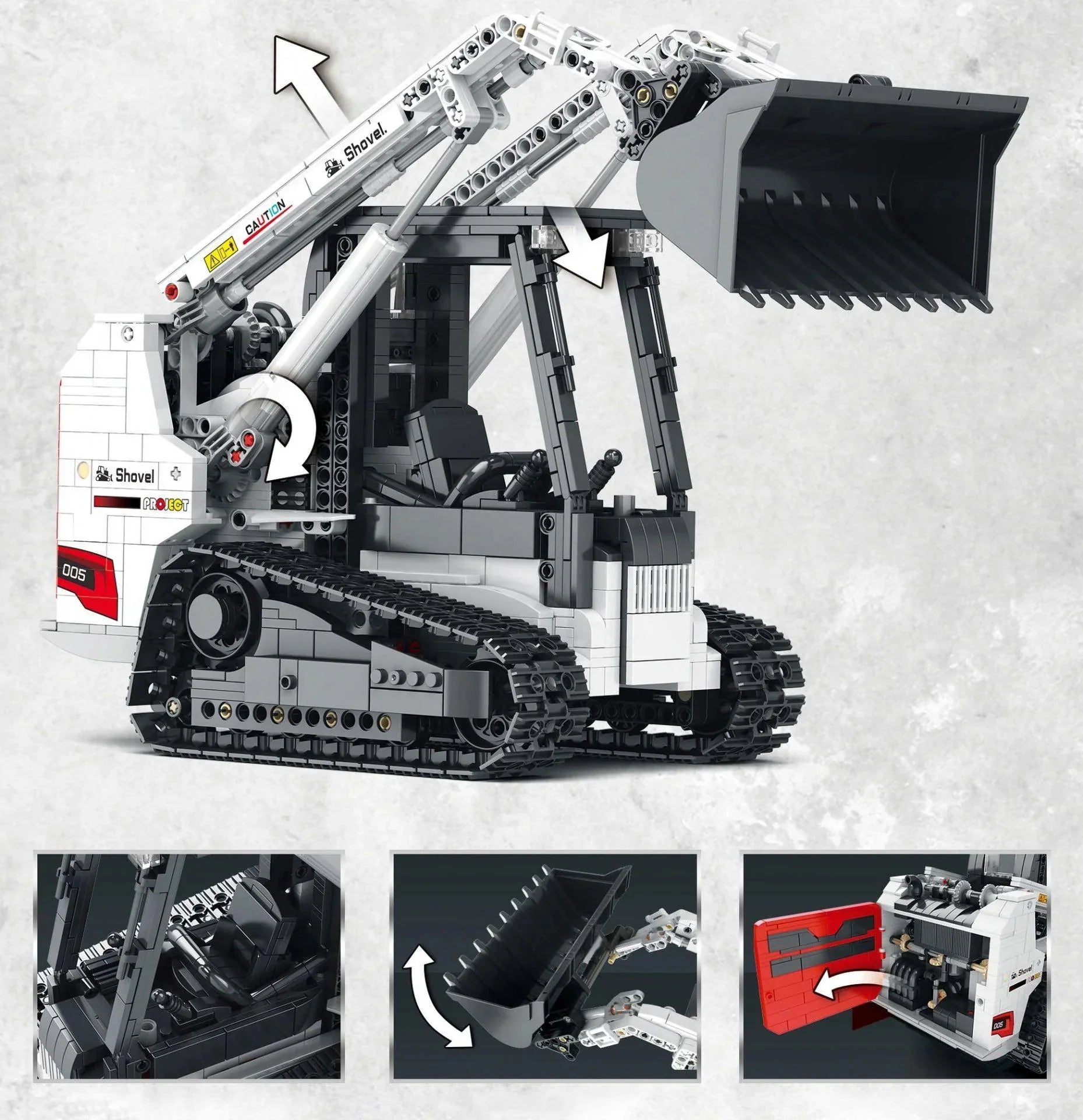 Mechanischer Bagger Ingenieur Kranwagen 1365 Teile