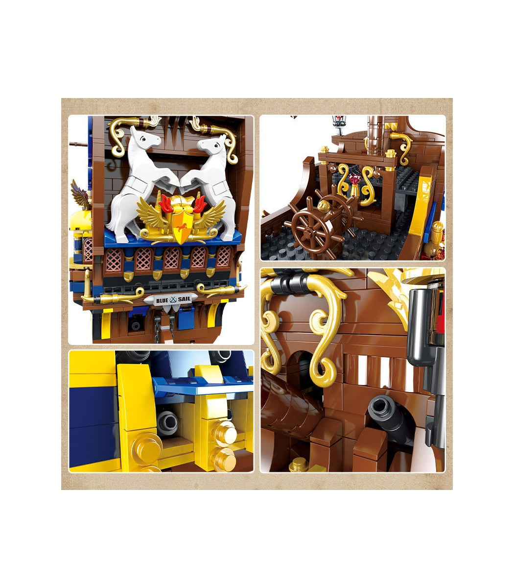 Blaues Segel Piratenschiff 3265TEILE