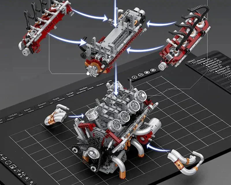 V8 Muscle Engine Supercharged 2346PCS