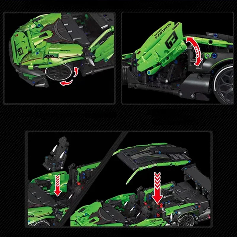 Lambo Night Knight Green Super Speed 1644 Teile
