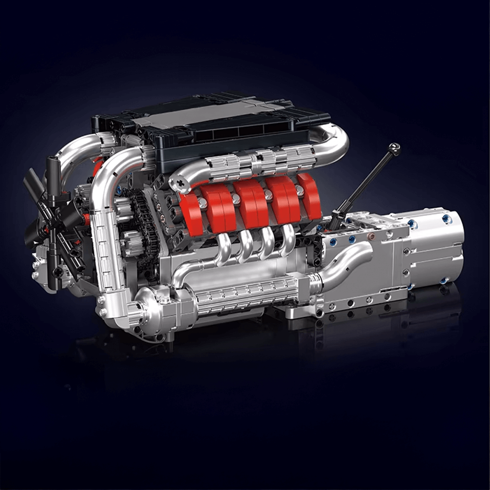 Deutscher V8-Motor mit Getriebe 1169-teilig
