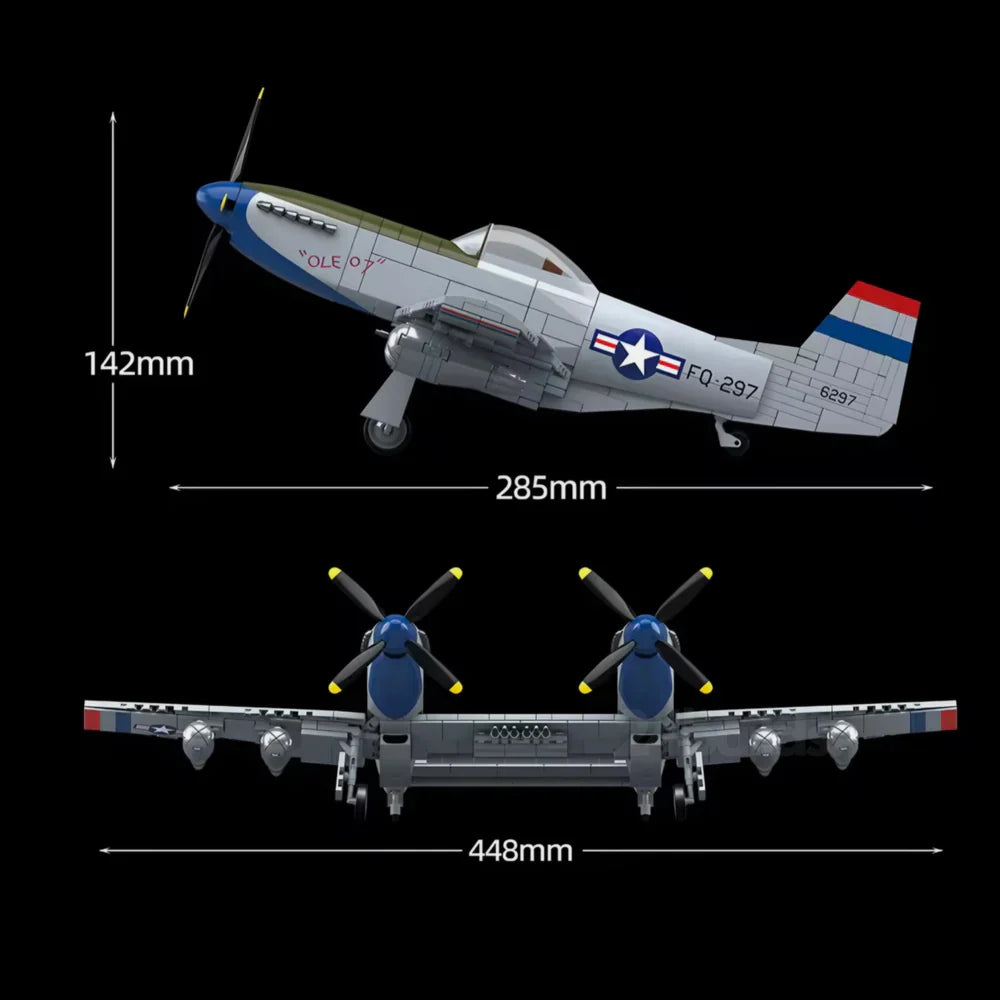 Chasseur F-82 Twin Mustang Seconde Guerre Mondiale 1108 pièces