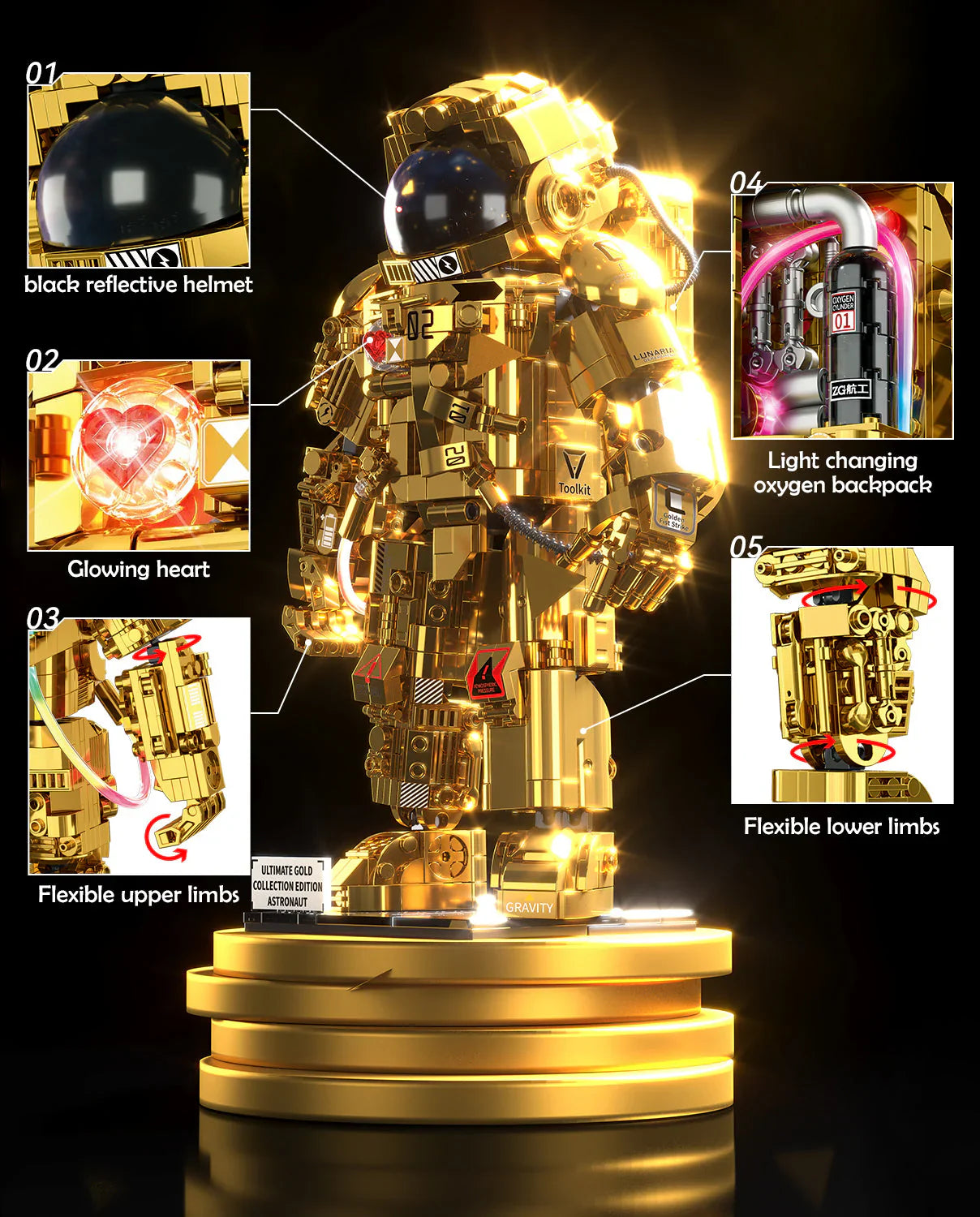 Gold Astronaut Cosmic Explorer 992PCS
