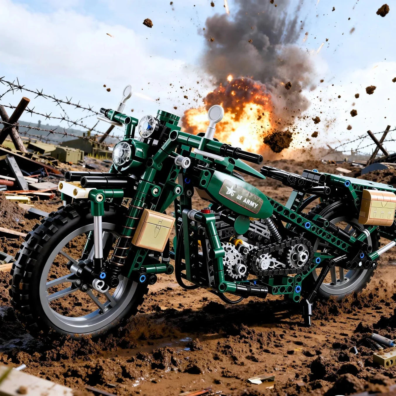 Moto militaire Seconde Guerre mondiale 550 PIÈCES