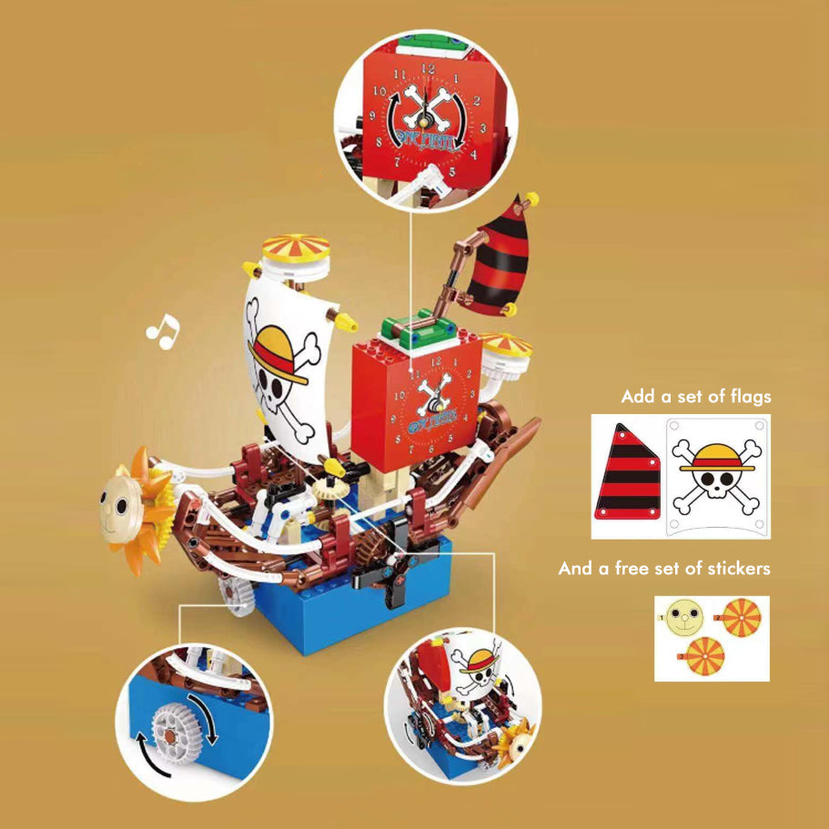 Pirate Luffy Schiff-Uhr Spieluhr 337PCS
