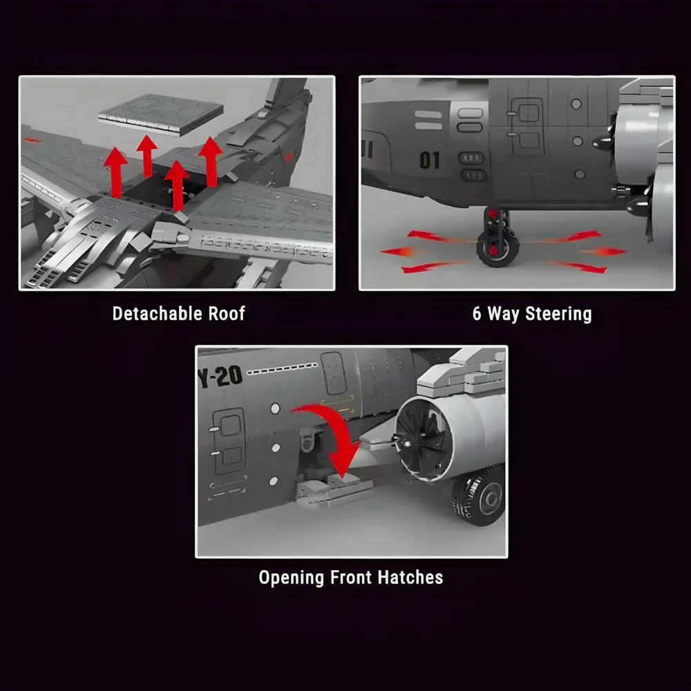 Avion de transport militaire lourd Y-20 2202 pièces