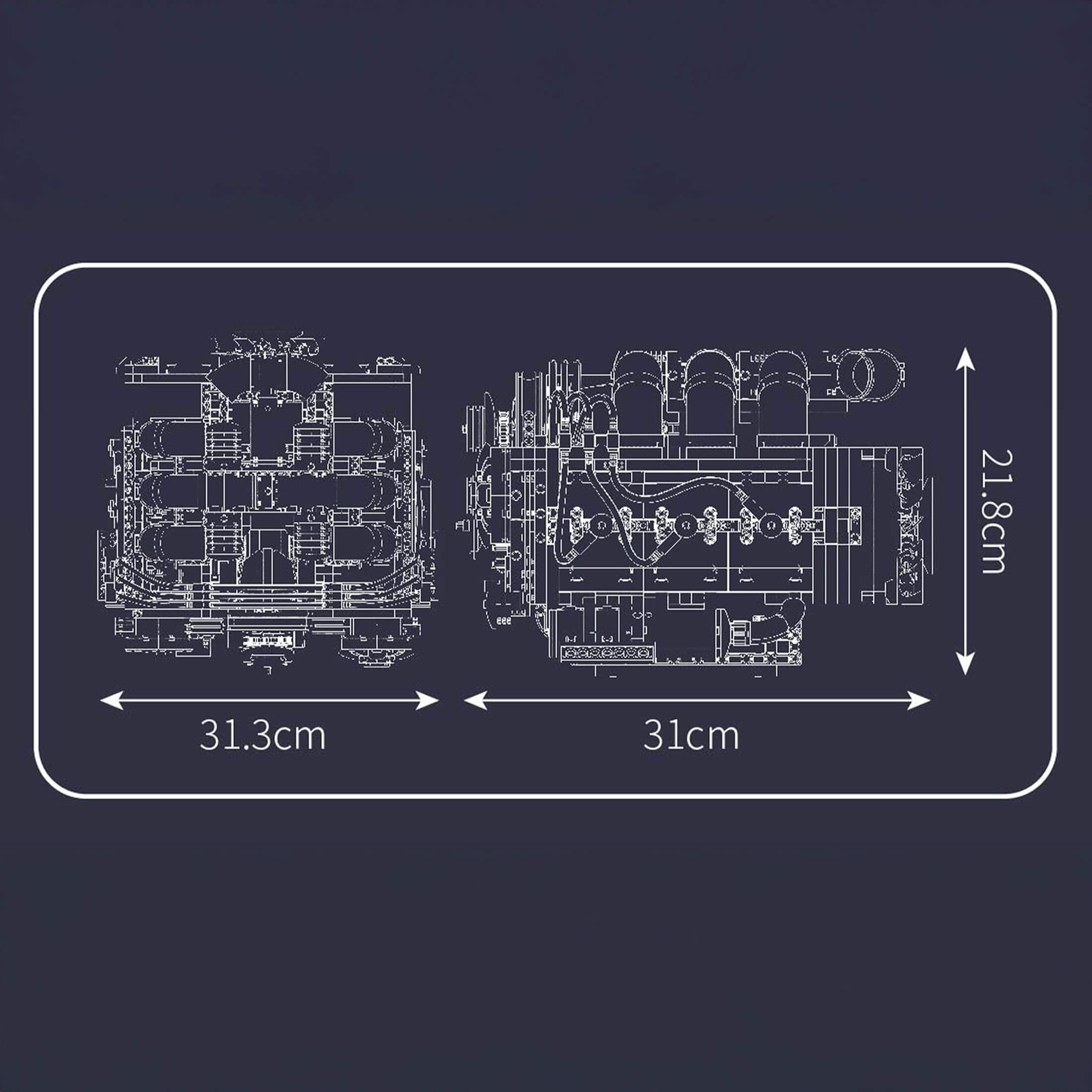 Flachmotor 6 Zylinder 2375 Teile