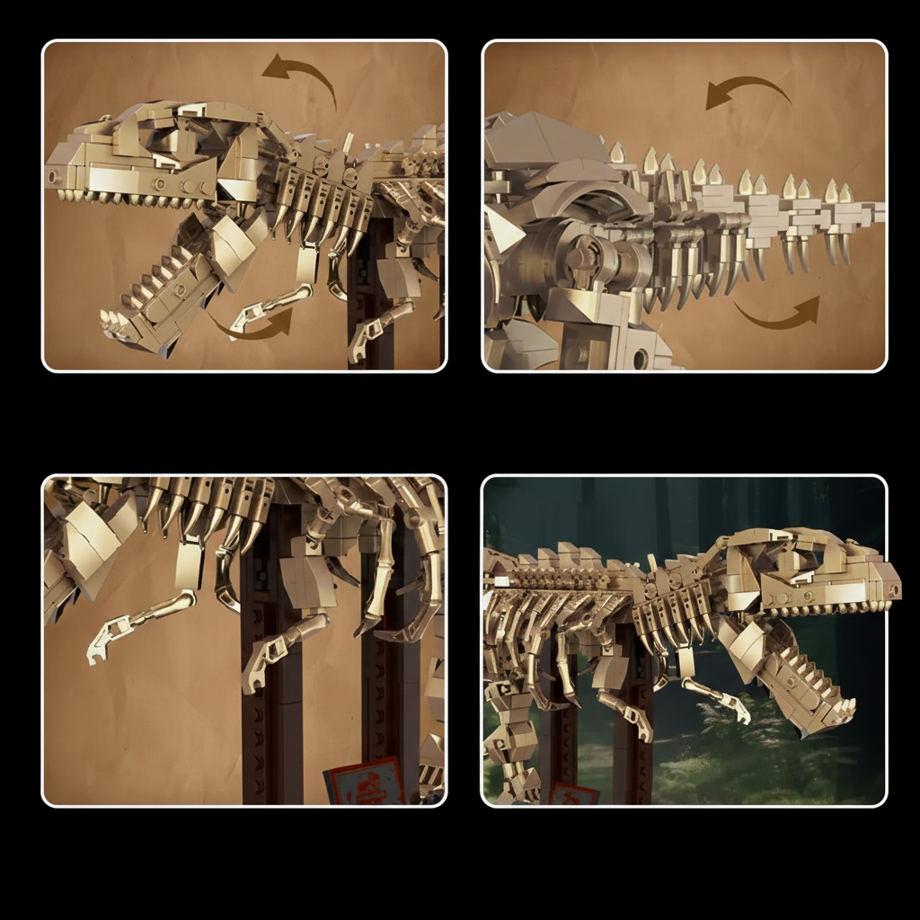 Goldener T-Rex Dinosaurier-Sammlerstück 864 Teile