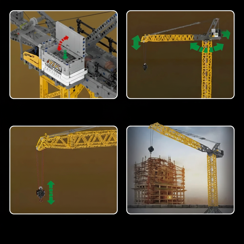Motorised Tower Crane Engineering Edition 2564PCS