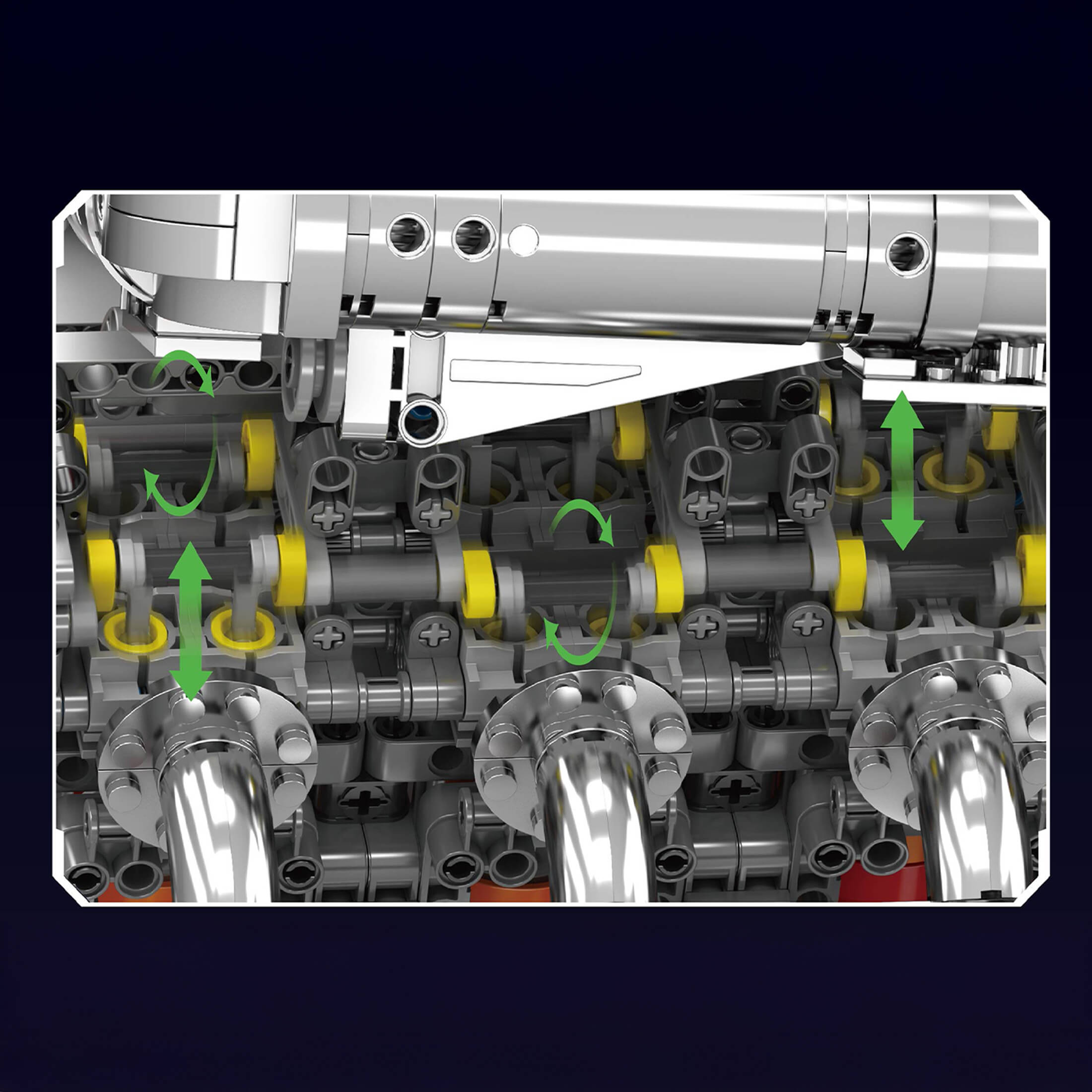 Der Chrom-5,5-Liter-V8-Motor und das Getriebe 2898PCS