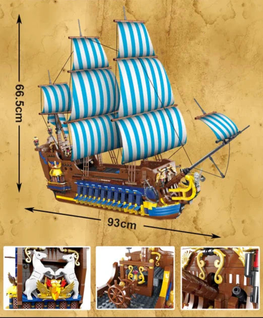 Blue Sail Pirate Ship 3265PCS