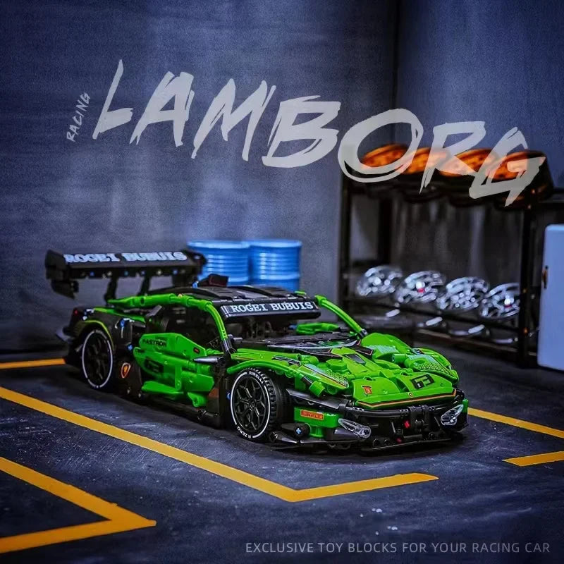 Lambo Night Knight Green Super Speed 1644PCS