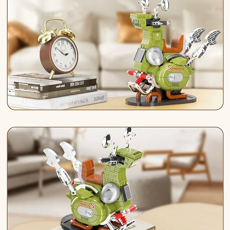 Grüne Motorrad-Dekoration 585 Teile