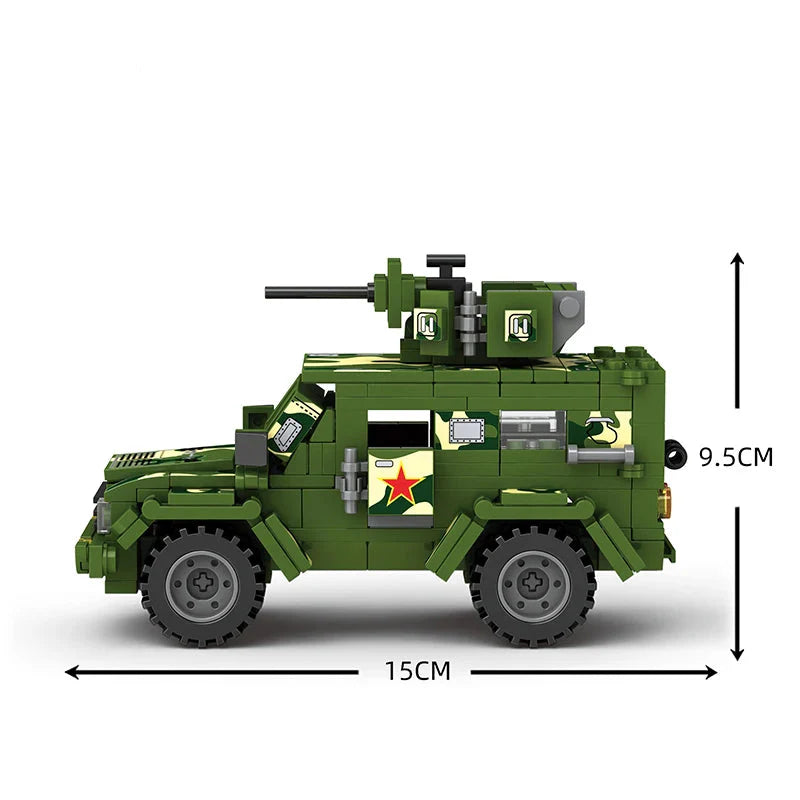 Mini Bausteine WW2 Tapferer Krieger LKW 423PCS