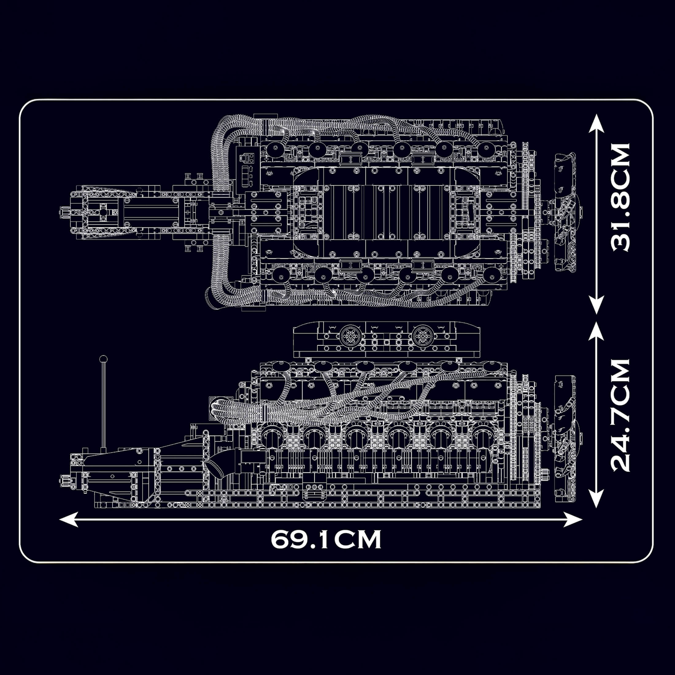 Der V12-Motor & das Getriebe 3472 Teile