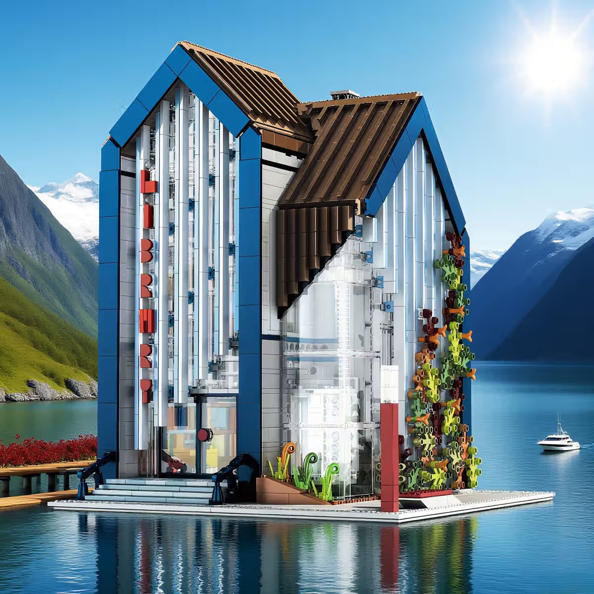 Morden Library With Light 2788PCS