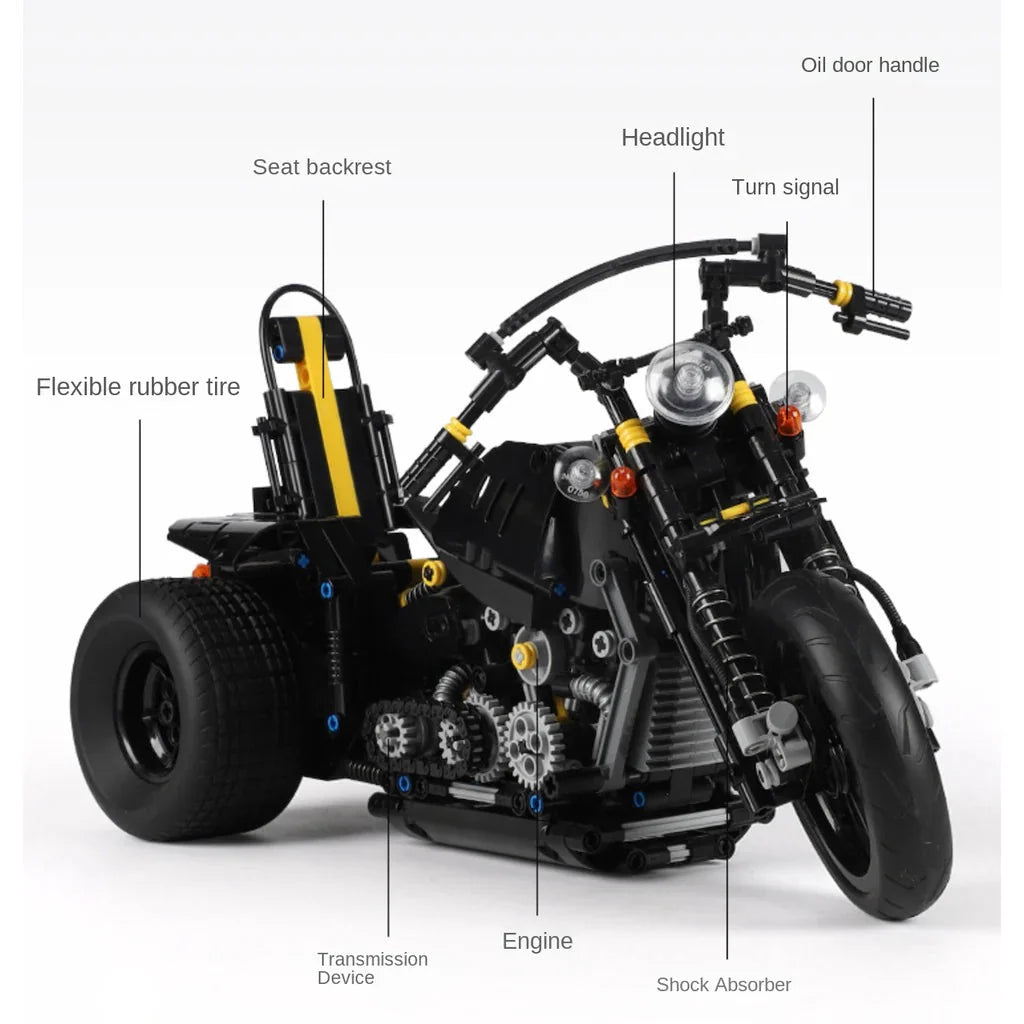 Dreirad-Chopper-Motorrad 853 Teile