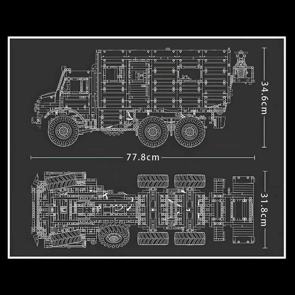 Camion tout-terrain Unimog 6x6 6690 pièces