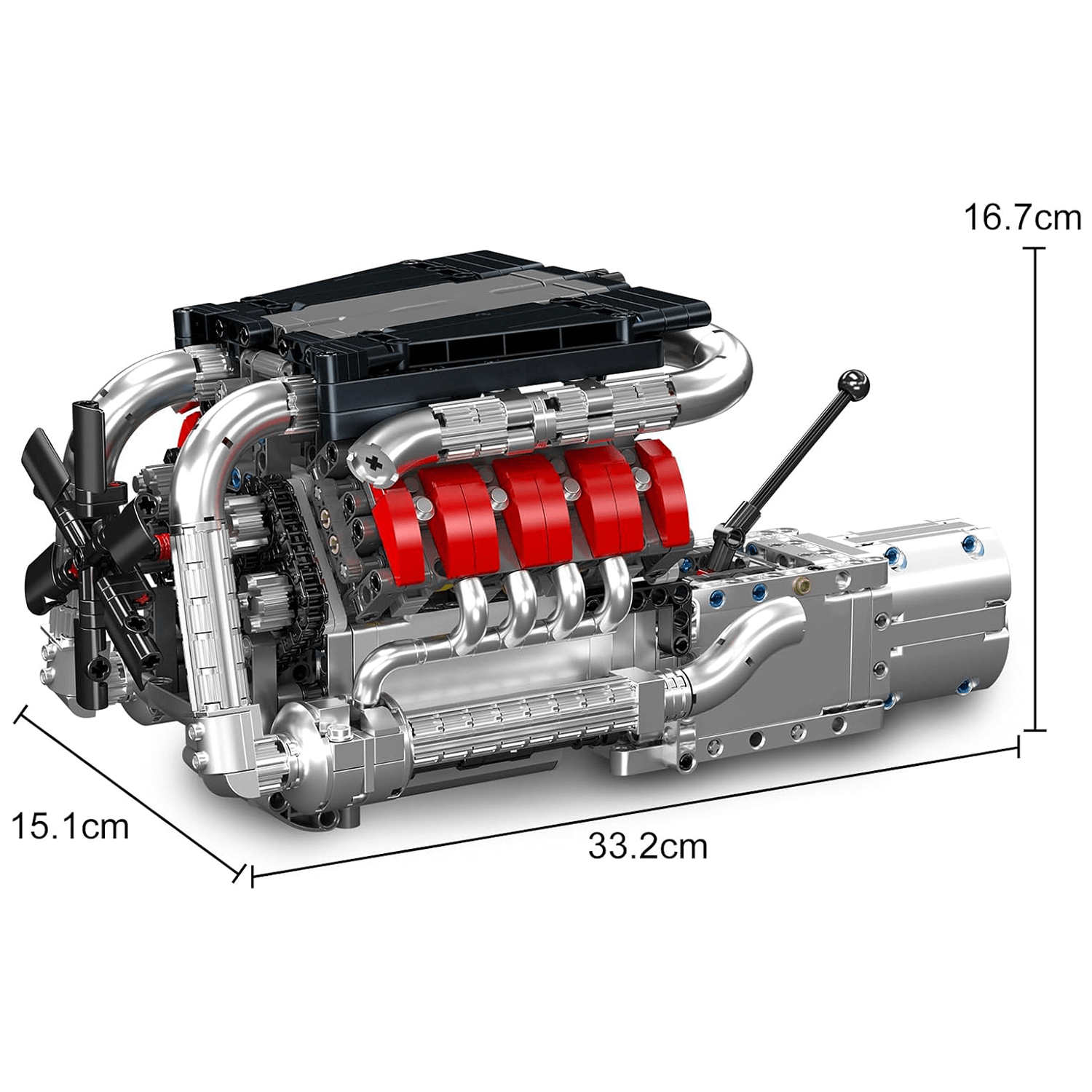 Deutscher V8-Motor mit Getriebe 1169-teilig