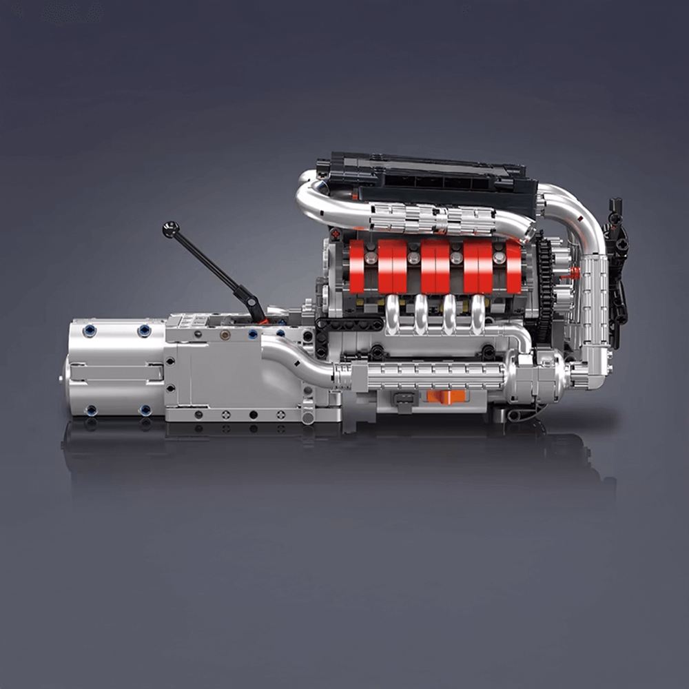 Deutscher V8-Motor mit Getriebe 1169-teilig